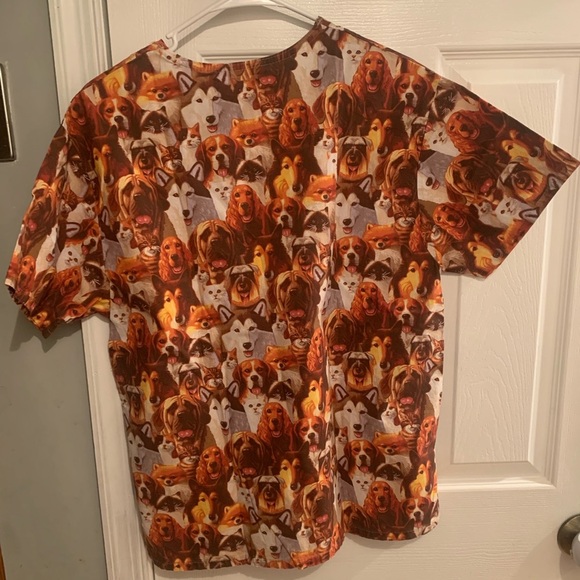 Dog and Cat Face Scrub Top - Picture 2 of 4
